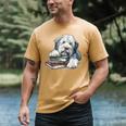 Old English Sheepdog Books Reading Dog Breed Graphic Men's Comfort Colors T-Shirt Mustard Old English Sheepdog Books Reading Dog Breed Graphic Men's Comfort Colors T-Shirt Mustard