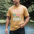 Pet Lover Easily Distracted By Dogs And Books Joke Men Men's Comfort Colors T-Shirt Mustard Pet Lover Easily Distracted By Dogs And Books Joke Men Men's Comfort Colors T-Shirt Mustard