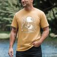 Rabbit Reading Book Full Moon Lake Scenery Men's Comfort Colors T-Shirt Mustard