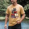 Raccoon Reading Books Matching Bookworm Readers Librarian Men's Comfort Colors T-Shirt Mustard