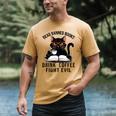 Read Banned Books Drink Coffee Fight Evil Retro Cat Men's Comfort Colors T-Shirt Mustard