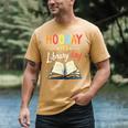 Reading Books Bibliophile Hooray It's Library Day Men's Comfort Colors T-Shirt Mustard