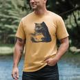 Reading Cat Cat Book Lover Men's Comfort Colors T-Shirt Mustard