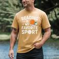 Reading Is My Favorite Sport Reading Book Lover Reader Men's Comfort Colors T-Shirt Mustard