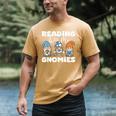 Reading With My Gnomies Gnomes Books Lover Bookworm Men's Comfort Colors T-Shirt Mustard