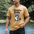 I Require Books Raccoon Reading For Book Lovers Men's Comfort Colors T-Shirt Mustard I Require Books Raccoon Reading For Book Lovers Men's Comfort Colors T-Shirt Mustard