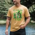 Retro Book Lucky Reading Teacher St Patrick's Day -Adults Small Cotton Blend Polyester Blend Short Sleeve Men's Comfort Colors T-Shirt Mustard