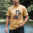 Retro I Just Want To Read Books And Pet Cats Cat For Men Women Kids Men's Comfort Colors T-Shirt Mustard