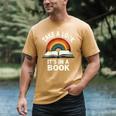 Retro Rainbow Take A Look It's In A Book Reading Men's Comfort Colors T-Shirt Mustard