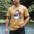 Snowman Reading Book Lovers Christmas Bookworm Librarian Men's Comfort Colors T-Shirt Mustard