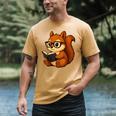 Squirrel Reading Book Lover Men's Comfort Colors T-Shirt Mustard Squirrel Reading Book Lover Men's Comfort Colors T-Shirt Mustard