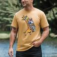 Teacher Shirt Giraffe Holding Books Bookworm Librarian Men's Comfort Colors T-Shirt Mustard Teacher Shirt Giraffe Holding Books Bookworm Librarian Men's Comfort Colors T-Shirt Mustard