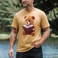 Teddy Bear Reading a Book Men's Comfort Colors T-Shirt Mustard
