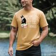 That's What I Do I Pet Cat I Read Books Tuxedo Cat Bookworm Men's Comfort Colors T-Shirt Mustard