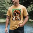 History Month Black Afro Girl Women Book Lovers Floral Men's Comfort Colors T-Shirt Mustard