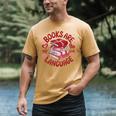 Valentine Book Lover Books Are My Love Language Women Girl Men's Comfort Colors T-Shirt Mustard