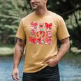 Valentine Teacher Coquette Bow Pencil Heart Book Girl Women Men's Comfort Colors T-Shirt Mustard Valentine Teacher Coquette Bow Pencil Heart Book Girl Women Men's Comfort Colors T-Shirt Mustard