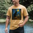 Van Gogh Starry Night Art Cat And Book Lovers Premium Tri-Blend Men's Comfort Colors T-Shirt Mustard Van Gogh Starry Night Art Cat And Book Lovers Premium Tri-Blend Men's Comfort Colors T-Shirt Mustard