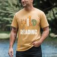Wild About Reading Books Animal Theme Bookworm Library Day Men's Comfort Colors T-Shirt Mustard