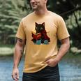 Wizard Cat Reading a Book While Crocheting Men's Comfort Colors T-Shirt Mustard Wizard Cat Reading a Book While Crocheting Men's Comfort Colors T-Shirt Mustard