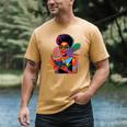 Woman Reading Book Lover Geometric Girl Afro History Men's Comfort Colors T-Shirt Mustard