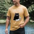 Women's First Of All I’m A Delight Cute Cat Books Coffee Humor Men's Comfort Colors T-Shirt Mustard