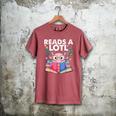 Axolotl Books Readsalotl Reading Bookworm Boys Girls Men's Comfort Colors T-Shirt Crimson