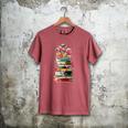 Book Stack With Flowers Reading Lover Bookish Men's Comfort Colors T-Shirt Crimson