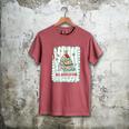 All Booked For Christmas Book Xmas Tree Coquette Bow Lights Men's Comfort Colors T-Shirt Crimson