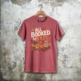 All Booked For Fall Pumpkin Books Thanksgiving Autumn Leaves Men's Comfort Colors T-Shirt Crimson