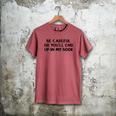 Be Careful Or You’Ll End Up In My Book Men's Comfort Colors T-Shirt Crimson