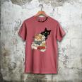 Cat And Books Flowers Reading Club Cat Lover Bookworm Men's Comfort Colors T-Shirt Crimson