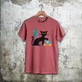 Cat Midcentury With Book And Coffee Atomic Age Mid Century Men's Comfort Colors T-Shirt Crimson