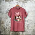 Coffee Cats And Books Cozy Calico Reader Love Cute Cat Men's Comfort Colors T-Shirt Crimson Coffee Cats And Books Cozy Calico Reader Love Cute Cat Men's Comfort Colors T-Shirt Crimson