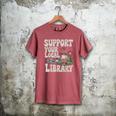 Cute Frog Support Your Local Library Librarian Book Lover Men's Comfort Colors T-Shirt Crimson