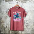 Dragon Reading Just A Girl Who Loves Dragons And Books Men's Comfort Colors T-Shirt Crimson Dragon Reading Just A Girl Who Loves Dragons And Books Men's Comfort Colors T-Shirt Crimson