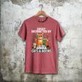 Easily Distracted By Cats And Books Book Lover Cat Men's Comfort Colors T-Shirt Crimson Easily Distracted By Cats And Books Book Lover Cat Men's Comfort Colors T-Shirt Crimson