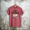 Easily Distracted By Cats And Books Cute Book Lover Men's Comfort Colors T-Shirt Crimson