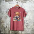Highland Cow Reading Book Librarian Library Men's Comfort Colors T-Shirt Crimson Highland Cow Reading Book Librarian Library Men's Comfort Colors T-Shirt Crimson