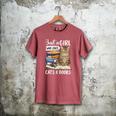 Just a Girl Who Loves Cats And Books Men's Comfort Colors T-Shirt Crimson