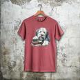 Old English Sheepdog Books Reading Dog Breed Graphic Men's Comfort Colors T-Shirt Crimson Old English Sheepdog Books Reading Dog Breed Graphic Men's Comfort Colors T-Shirt Crimson