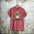 Owl Reading A Book Perched On A Branch Bookworm Men's Comfort Colors T-Shirt Crimson