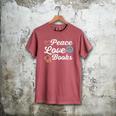 Peace Love Books Read Book Reading Librarian Across America Men's Comfort Colors T-Shirt Crimson Peace Love Books Read Book Reading Librarian Across America Men's Comfort Colors T-Shirt Crimson