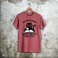 Read Banned Books Drink Coffee Fight Evil Retro Cat Men's Comfort Colors T-Shirt Crimson