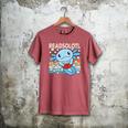 Readsolotl Blue Kawaii Axolotl Book Lover Reading Retro Men's Comfort Colors T-Shirt Crimson