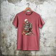 Skeleton Reading Book Halloween Bookworm Bibliophile Reader Men's Comfort Colors T-Shirt Crimson