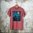 Van Gogh Starry Night Fantasy Reader Dragon Reading Book Men's Comfort Colors T-Shirt Crimson Van Gogh Starry Night Fantasy Reader Dragon Reading Book Men's Comfort Colors T-Shirt Crimson