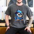 Adorable Book Lover Blue Jay With Reading Glasses Cute Men's Comfort Colors T-Shirt Pepper