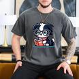 Adorable Book Lover Border Collie With Reading Glasses Cute Raglan Baseball Tee Men's Comfort Colors T-Shirt Pepper