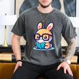 Adorable Book Lover Rabbit With Reading Glasses Cute Premium Men's Comfort Colors T-Shirt Pepper